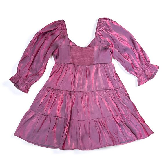 Entro Shine On Mini Babydoll Dress Purple Women's Size M - Picture 3 of 4